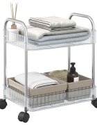 vidaXL Количка за съхранение на 2 нива Прозрачна 37x28x435 cm Акрил