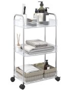 vidaXL Количка за съхранение на 3 нива Прозрачна 37x28x68 cm Акрилна