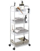 vidaXL Количка за съхранение на 4 нива прозрачна 37x28x95 cm акрилна