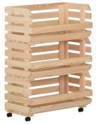 vidaXL Количка за зеленчуци 57x30x80 см борово дърво масив