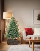 vidaXL Коло за коледно дърво Кръгла Черно 75 x 75 x 25 см