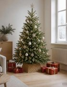 vidaXL Коло за коледно дърво Квадратна Натурално 60 x 60 x 28 см