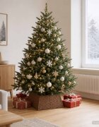 vidaXL Коло за коледно дърво Квадратна Светло кафяво 60 x 60 x 28 см