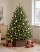 vidaXL Коло за коледно дърво Квадратна Тъмен кафяв 70 x 70 x 28 см