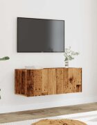 vidaXL Комплект 2 части за монтиране на телевизор на стена Старо дърво