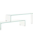 vidaXL Комплект 2 маси за кафе 90x30x20/110x30x40 см закалено стъкло