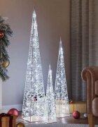 vidaXL Комплект акрилни декоративни LED елхи студено бяло 60/90/120 см