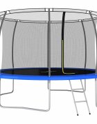 vidaXL Комплект батут кръгъл 366x80 см 150 кг