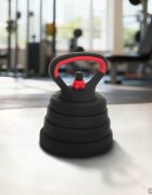 vidaXL Комплект дъмбели щанга и гири 4 в 1 30 кг Черен и Червен