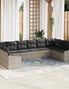 vidaXL Комплект дивани 10 бр. Светлосиво полиратан