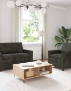 vidaXL Комплект дивани 2 бр. Антрацит Полиестер