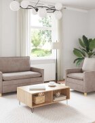 vidaXL Комплект дивани 2 бр. Бежово Полиестер