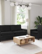 vidaXL Комплект дивани 2 бр. Черно Кадифе