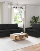 vidaXL Комплект дивани 2 бр. Черно Кадифе