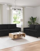 vidaXL Комплект дивани 2 бр. Черно Кадифе