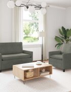 vidaXL Комплект дивани 2 бр. Светлосиво Текстил