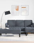 vidaXL Комплект дивани 2 бр. Тъмен сив Полиестер