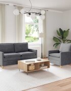 vidaXL Комплект дивани 2 бр. Тъмносиво Полиестер