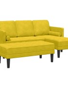 vidaXL Комплект дивани 2 бр. Жълто Полиестер