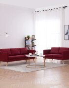 vidaXL Комплект дивани 2 части текстил виненочервен