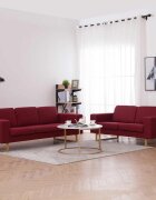 vidaXL Комплект дивани 2 части текстил виненочервен