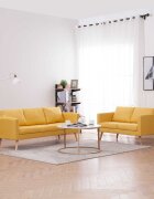 vidaXL Комплект дивани 2 части текстил жълт