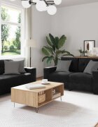 vidaXL Комплект дивани 3 бр. Черно Кадифе