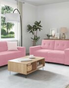 vidaXL Комплект дивани 3 бр. Розово Кадифе