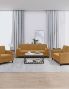 vidaXL Комплект дивани 3 части с възглавници кафяв кадифе