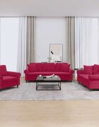 vidaXL Комплект дивани 3 части с възглавници виненочервен кадифе