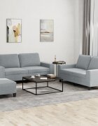 vidaXL Комплект дивани 3 части светлосив текстил