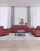 vidaXL Комплект дивани 3 части виненочервен текстил