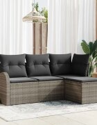 vidaXL Комплект дивани 4 бр. Сив полиратан