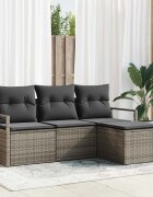vidaXL Комплект дивани 4 бр. Сив полиратан