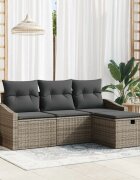 vidaXL Комплект дивани 4 бр. Сив полиратан