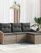 vidaXL Комплект дивани 4 бр. Сив полиратан