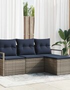 vidaXL Комплект дивани 4 бр. Сив полиратан