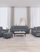 vidaXL Комплект дивани 4 части с възглавници тъмносиво кадифе