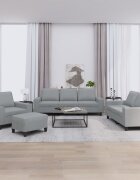 vidaXL Комплект дивани 4 части светлосив текстил