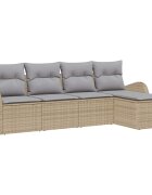 vidaXL Комплект дивани 5 бр. Бежов и Светло Сив 234 x 117 x 85 см
