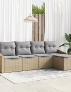 vidaXL Комплект дивани 5 бр. Бежово полиратан