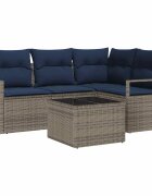 vidaXL Комплект дивани 5 бр. Сив полиратан