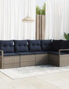 vidaXL Комплект дивани 5 бр. Сив полиратан