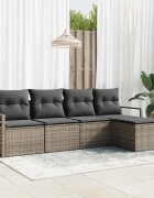 vidaXL Комплект дивани 5 бр. Сив полиратан