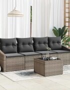 vidaXL Комплект дивани 5 бр. Сив полиратан