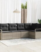 vidaXL Комплект дивани 5 бр. Светлосиво полиратан