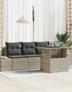 vidaXL Комплект дивани 5 бр. Светлосиво полиратан