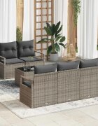 vidaXL Комплект дивани 6 бр. 5-Брой места Сив полиратан
