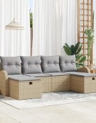 vidaXL Комплект дивани 6 бр. Бежов и Светло Сив 234 x 117 x 85 см