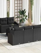vidaXL Комплект дивани 6 бр. Черно 55 x 55 x 37 см полиратан